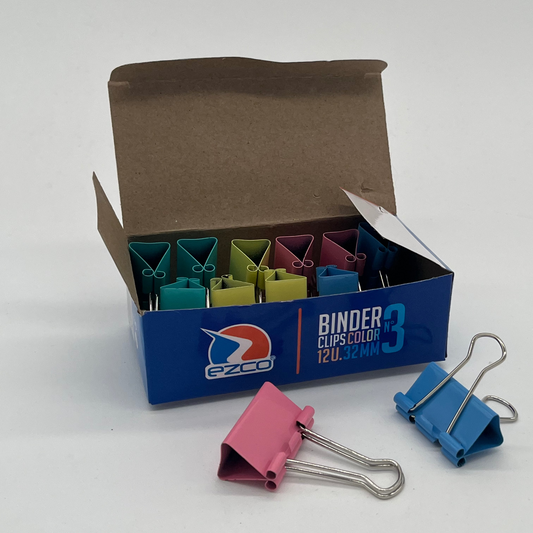 BINDER CLIPS COLOR N3 X12 09028